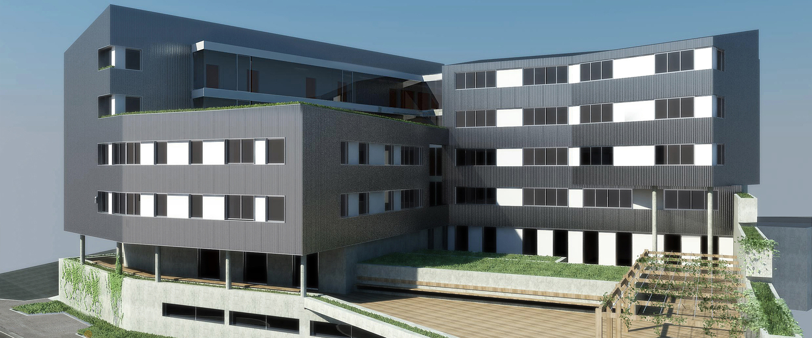 Proyecto de edificacion de viviendas en Lekeitio. Vista general.