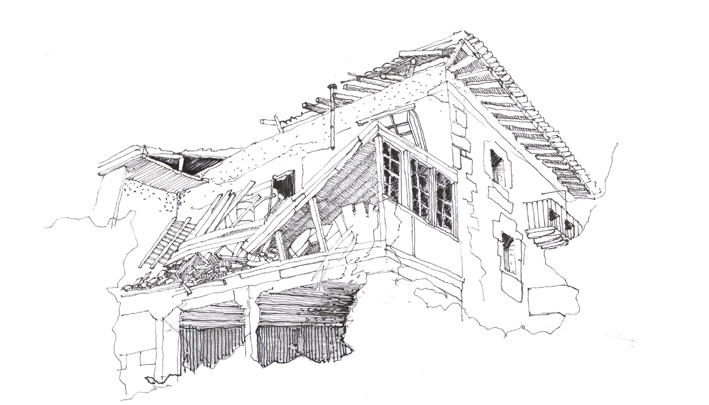 Proyecto de reconstruccion de una vivienda en Otxandio. Estado antes de la reforma